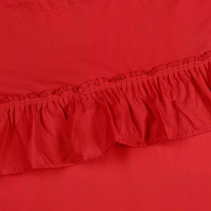 Ellis Stacey 1.5" Rod Pocket High Quality Fabric Solid Color Window Ruffled Swag 60"x38" Red