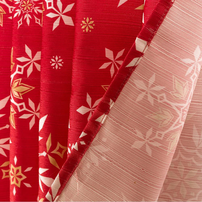 RT Designers Collection Christmas Golden Snowfalke Slub Shower Curtain 70" x 72" Red/Gold