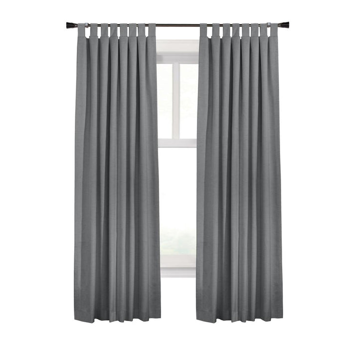 Commonwealth Ventura Tab Top Curtain Panel Pair Window Dressing each - 78x84", Dark Grey