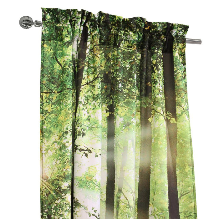Habitat Photo Real Colorful Forest Pole Top Light Filtering Decorative Curtain Pair Each 38" x 84" Multicolor