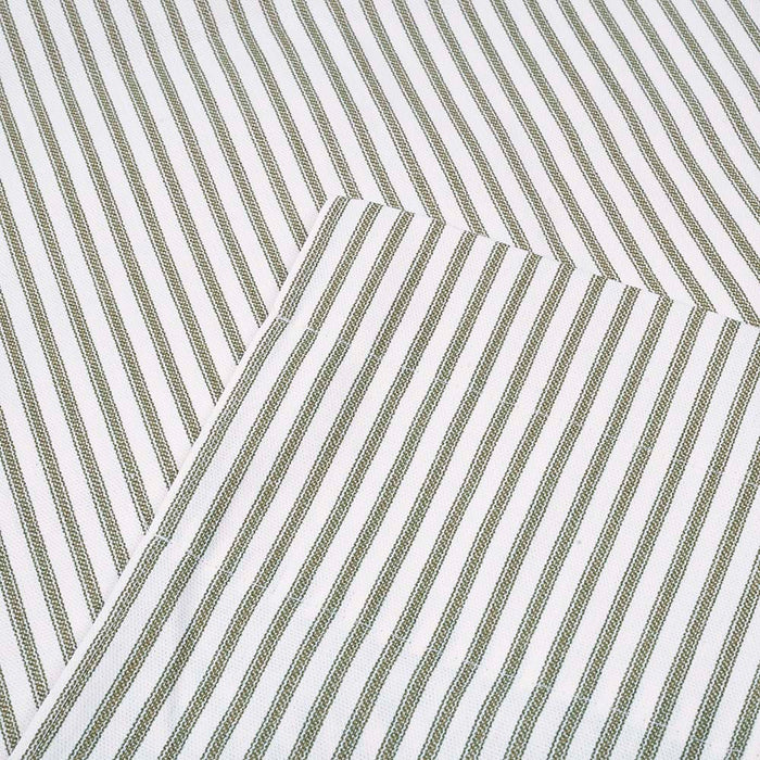 Ellis Curtain Plaza Classic Ticking Stripe Printed on 1.5" Rod Pocket Natural Ground Tailored Swag 56" x 36" Sage