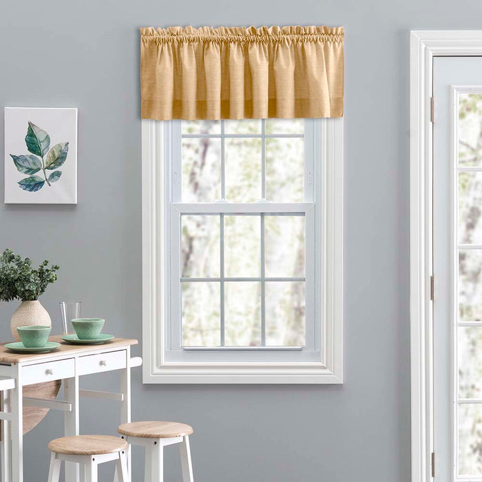 Ellis Curtain Lisa Solid Color Poly Cotton Duck Fabric Tailored Valance 58" x 15" Butter