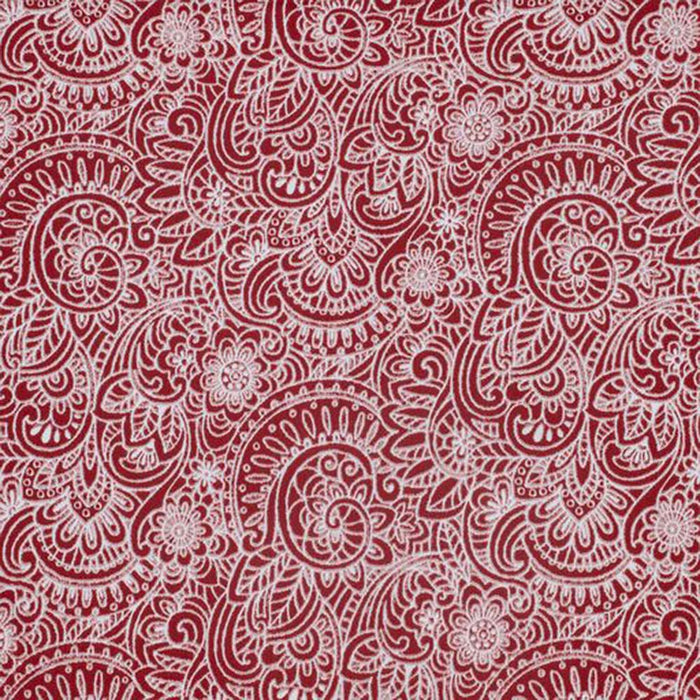 Ellis Segovia Printed Paisley Pattern on Ground 3" Rod Pocket High Quality Scallop Valance Lined 50"x16" Red