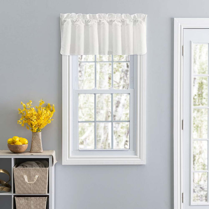 Ellis Stacey 3" Rod Pocket High Quality Fabric Solid Color Window Lined Swag Set Filler Valance 42"x13" Ice Cream