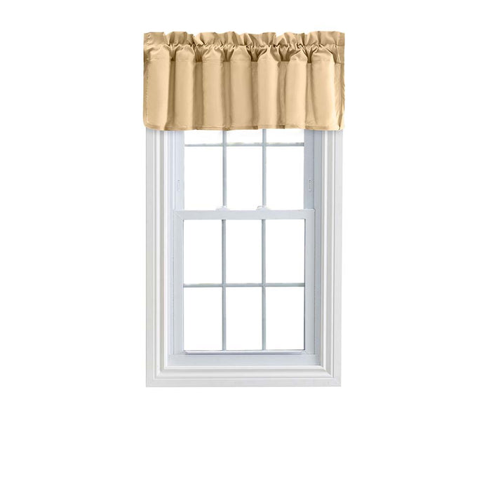 Ellis Stacey Solid Color Window 3" Rod Pocket High Quality Fabric Lined Swag Set Filler Valance 42"x13" Almond
