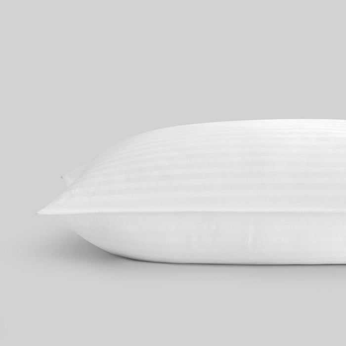 NY&C Home Cotton Shell Pillow Striped Hotel Collection Design Down Alternative Filling, White, 20" x 28"