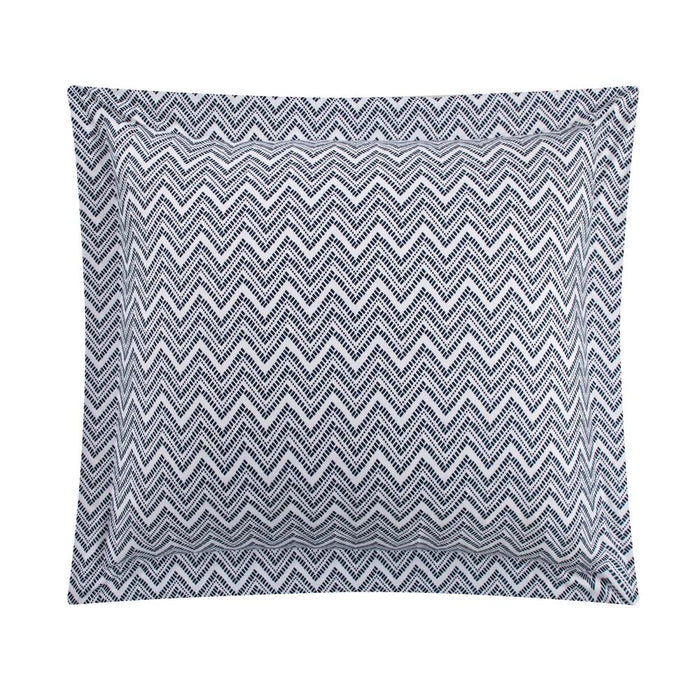 Chic Home Blaine Duvet Cover Set Contemporary Two Tone Striped Chevron Pattern Bedding - Pillow Sham Included - 2 Piece - Twin 68x90", Navy