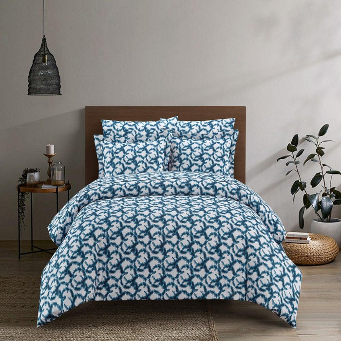 Chic Home Chrisley Duvet Cover Set Contemporary Watercolor Overlapping Rings Pattern Print Design Bed In A Bag Bedding - Sheets Pillowcases Pillow Sham Included - 5 Piece - Twin 68x90", Navy
