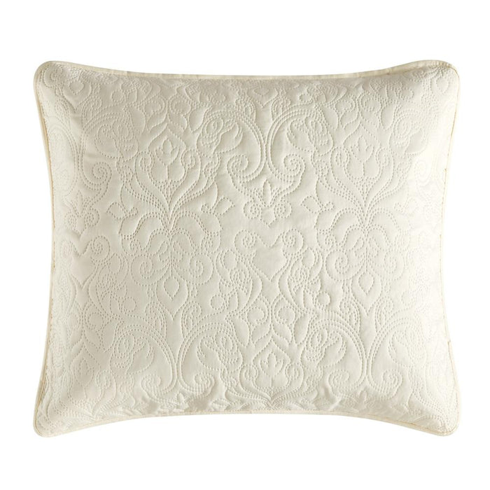 Chic Home Sachi Floral Scroll Pattern Design Bedding Quilt Set - King 104x90", Beige