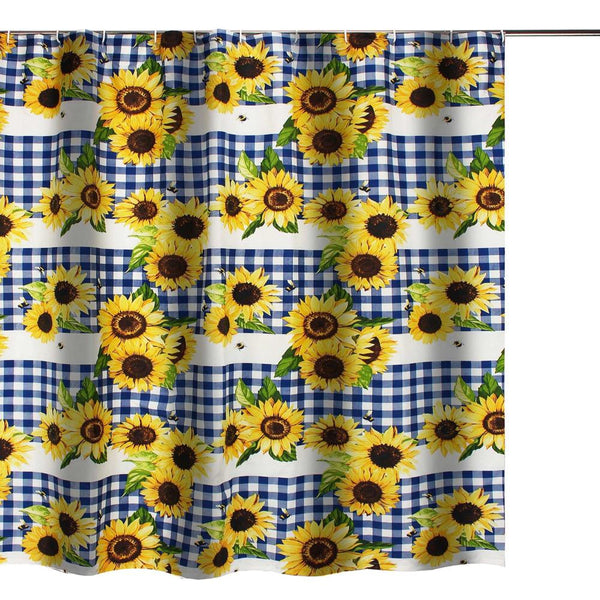 Barefoot Bungalow Sunflower Bath Shower Curtain - Gold 72x72