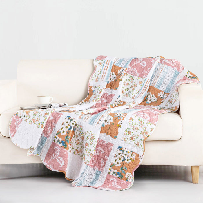 Greenland Home Everly Shabby Chic Quilted  Premium Quality All Season Throw Blanket 50x60inch