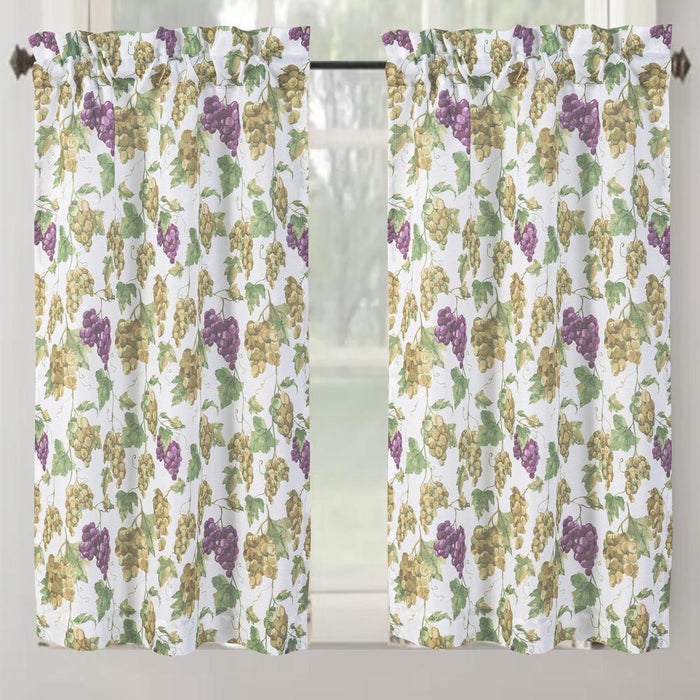 RT Designer's Collection Tribeca Latte Printed 3 Pieces Kitchen Curtain Set Includes 1 Valance 52" x 18" and 2 Tiers 26" x 36" Each Multi Color