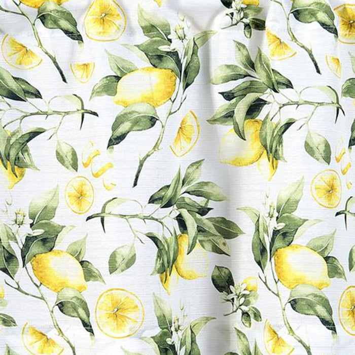 RT Designer's Collection Tribeca Lemons Printed 3 Pieces Kitchen Curtain Set Includes 1 Valance 52" x 18" and 2 Tiers 26" x 36" Each Multi Color
