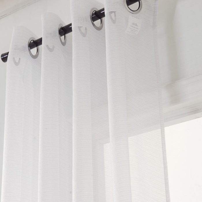 Lonnie 2-Piece Room Darkening Grommet Curtain 38" x 84" White by Rt Designers Collection