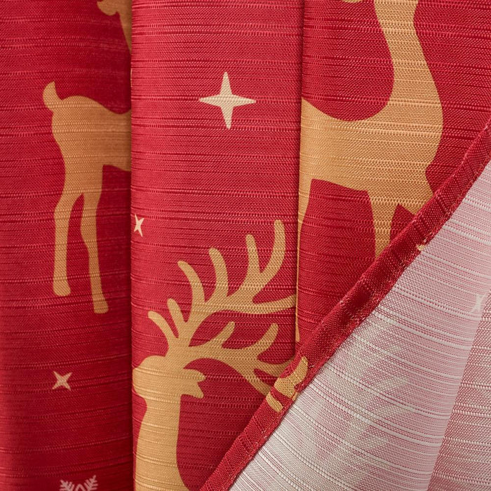 RT Designers Collection Christmas Golden Reindeer Slub Shower Curtain 70" x 72" Red/Gold
