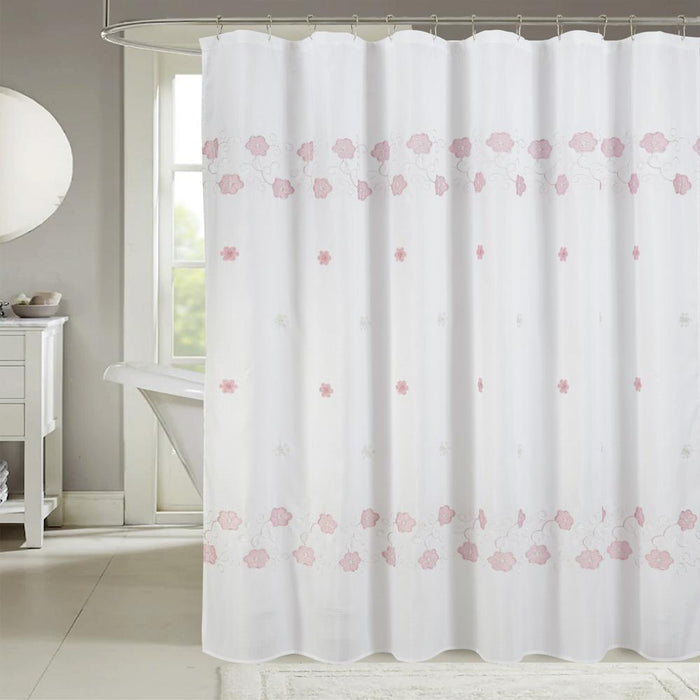 RT Designers Collection Tiffany Embroidered Stylish Shower Curtain 70" x 72" Blush