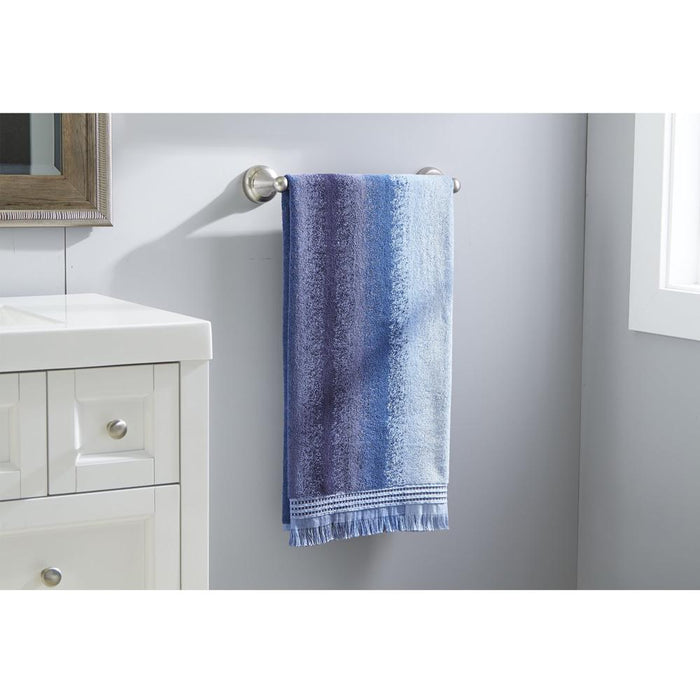 Saturday Knight Ltd Eckhart Stripe Plush And Woven Jacquard Border Bath Towel - 27x50", Blue