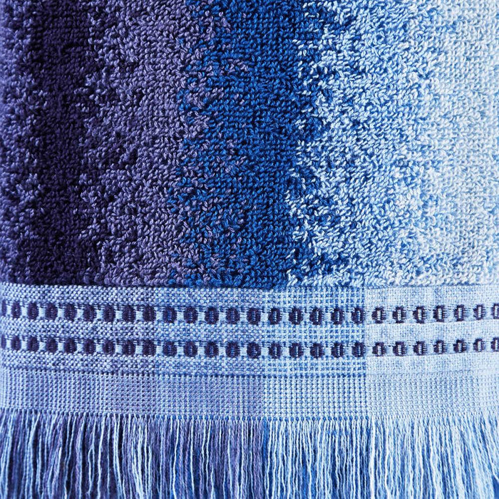 Saturday Knight Ltd Eckhart Stripe Woven Jacquard Bath Hand Towel Set - 2 Piece - 16x26", Blue