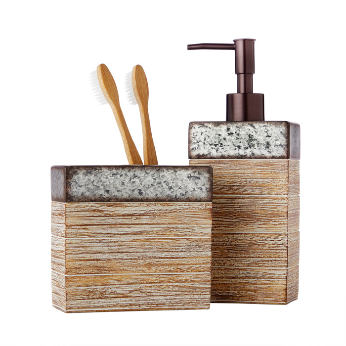 SKL Home Farmhouse Crate Toothbrush Holder - Natural 4.14x2.05x4.28