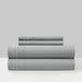 Chic Home Savannah Sheet Set Solid Color With Dual Stripe Embroidery - Includes 1 Flat, 1 Fitted Sheet, and 2 Pillowcases - 4 Piece - King 108x102", Grey - Grey
