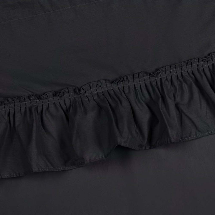 Ellis Stacey Solid Color Window 1.5" Rod Pocket High Quality Fabric Ruffled Swag 60"x38" Black