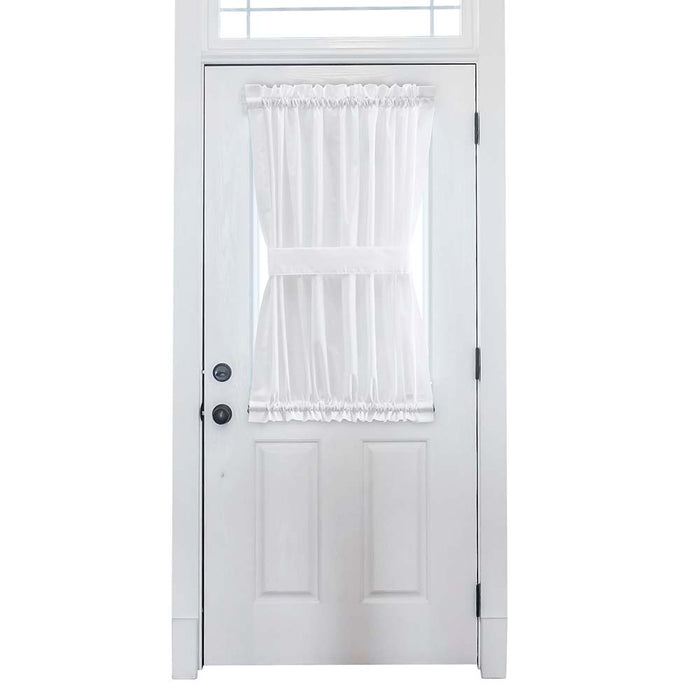 Ellis Stacey 1.5" Rod Pocket High Quality Fabric Solid Color Door Panel White