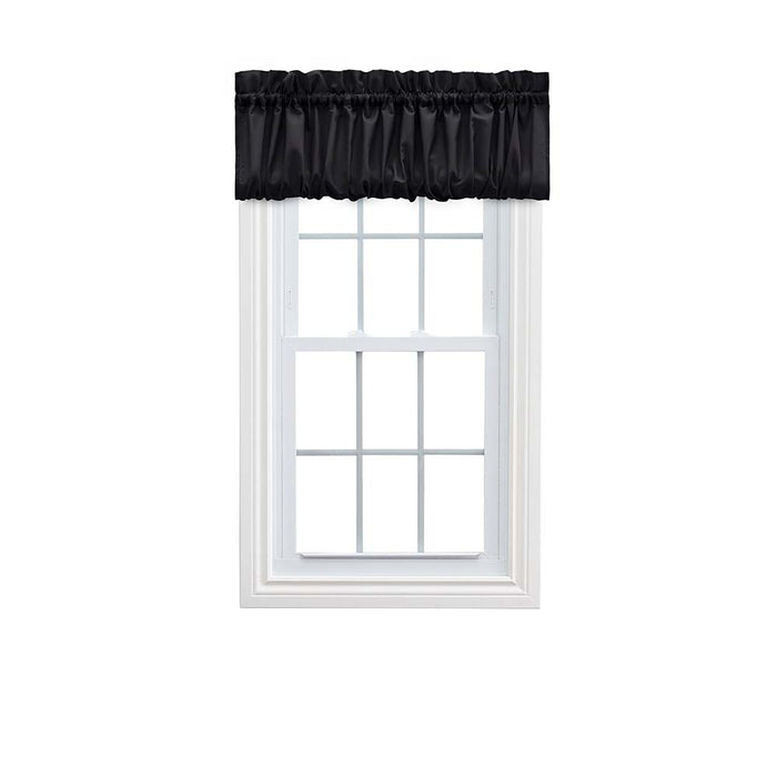 Ellis Stacey Solid Color Window 1.5" Rod Pocket High Quality Fabric Balloon Valance 60"x15" Black