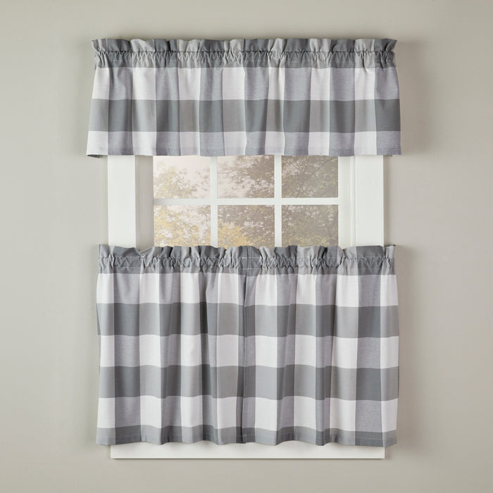 SKL Home By Saturday Knight Ltd Grandin Tier Curtain Pair - Gray/White