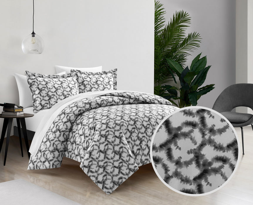 Chic Home Chrisley Duvet Cover Set Contemporary Watercolor Overlapping Rings Pattern Print Design Bedding - Pillow Shams Included - 3 Piece - King 104x90", Grey - King