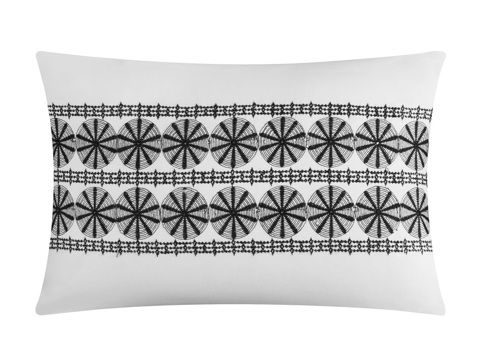 Chic Home Addison Comforter Set Jacquard Chevron Geometric Pattern Design Bedding White, Queen - Queen