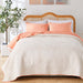 Greenland Home Fashions Palm Coast Finely Stitched Quilt Set Classic Solid Color Style 3-Piece Full/Queen Coral - Full/Queen