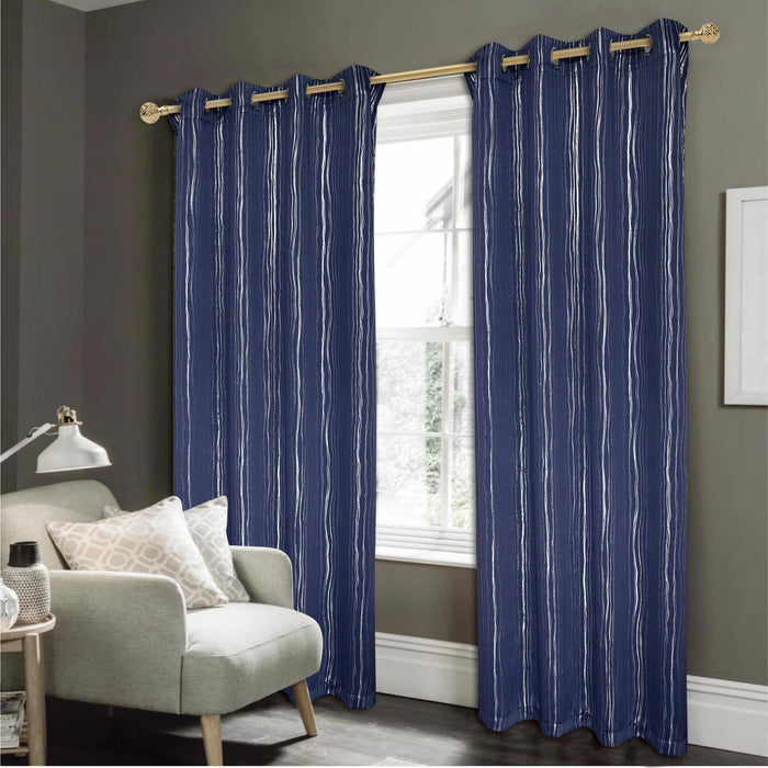 RT Designers Collection Iceland Metallic Grommet Panel Navy