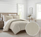 Chic Home Morgan Duvet Cover Set Contemporary Two Tone Striped Pattern Bedding - Pillow Shams Included - 3 Piece - Queen 90x90", Beige - Queen