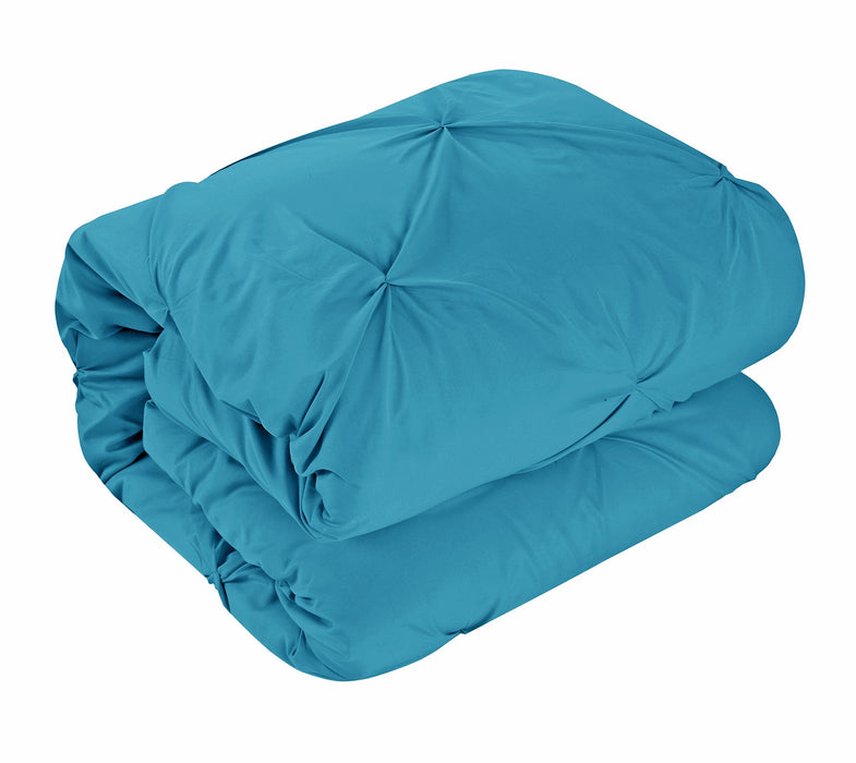 Chic Home Mycroft Pinch Pleated Ruffled Bed In A Bag Soft Microfiber Sheets 10 Pieces Comforter Decorative Pillows & Shams - Twin 66x90, Turquoise - Twin