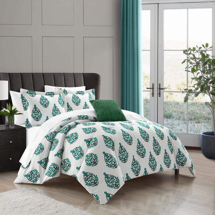 Chic Home Clarissa 8 Piece Comforter Set Floral Medallion Print Design Bed In A Bag Bedding Green