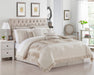 Chic Home Yvette Comforter Set Ruffled Pleated Flange Border Design Bedding Beige, Queen - Queen