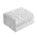 NY&C Home Cody 7 Piece Cotton Quilt Set Clip Jacquard Geometric Pattern Bed In A Bag Bedding -Sheets Pillowcases Pillow Shams Included, Queen, White - Queen