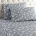 Micro Flannel Printed Deep-Pocket Sheet Set, California King, Snowflakes Gray - California King,Snowflakes Gray
