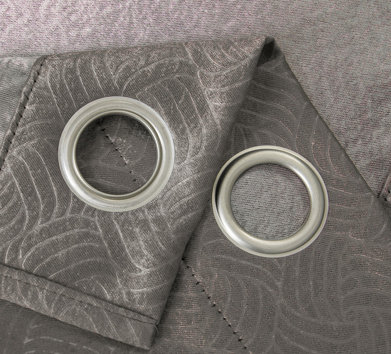 RT Designers Nellie Embossed Blackout Grommet Panel Pair - 52x84", Charcoal - 52x84"