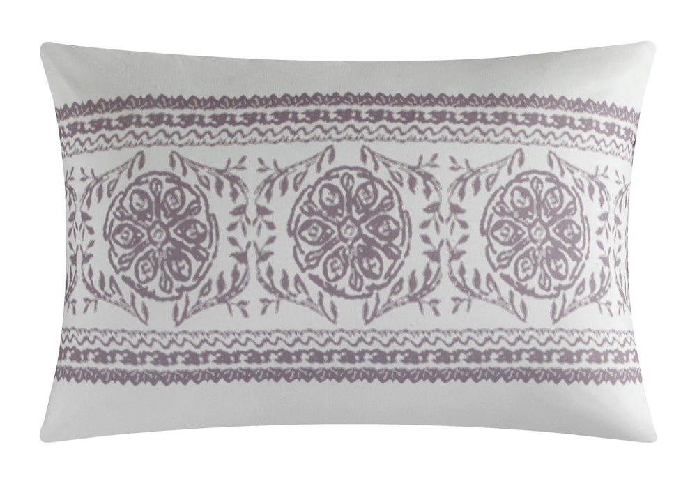 NY&C Home Davina 9 Piece Comforter Set Geometric Hexagonal Pattern Design Bed In A Bag Bedding - Sheets Pillowcases Decorative Pillows Shams Included, Queen, Lavender - Queen