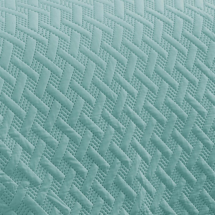 RT Designers Collection Bella 3pc Pinsonic Premium Quality All Year Round Quilt Set for Revitalize Bedroom Queen Aqua - Queen
