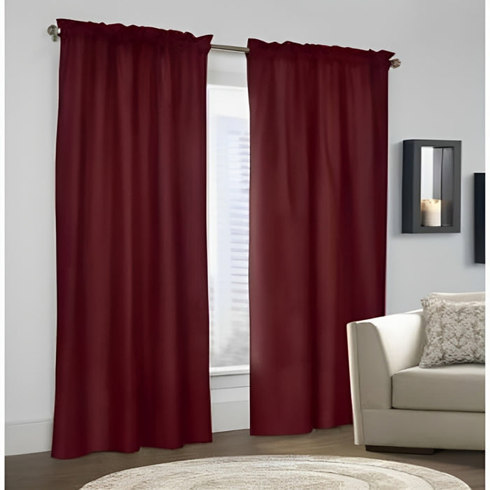 Commonwealth Thermalogic Prescott Pole Top Curtain Panel Pair 80x45'' - Burgundy - 80x45"