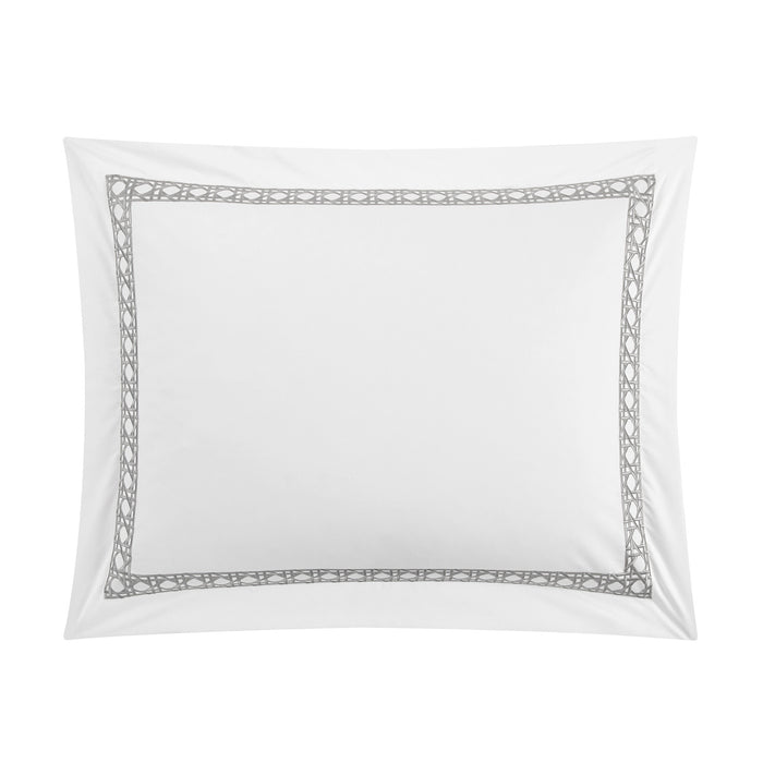 Chic Home Lewiston 7 Piece Cotton Blend Duvet Cover 1500 Thread Count Set Solid White With Embroidered Details Bed In A Bag Queen Grey - Queen