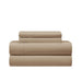 NY&C Home Marsai 3 Piece Sheet Set Super Soft Pleated Flange Solid Color Design – Includes 1 Flat, 1 Fitted Sheet, and 1 Pillowcase, Twin XL, Taupe - Taupe