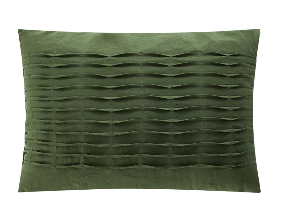 Chic Home Bradley Comforter Set Diamond Pinch Pleat Pattern Design Bedding - Decorative Pillow Shams Included - 4 Piece - King 104x92", Green - King