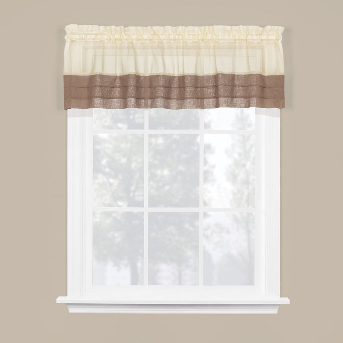 Saturday Knight Ltd Cielo Collection High Quality Modern Window Valance With 3 Tuxedo Pleat Hem - 58X13"