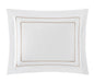 Chic Home Santorini Cotton Comforter Set Solid White With Dual Stripe Embroidered Border Hotel Collection Bedding - Includes Decorative Pillow Shams - 4 Piece - Queen 92x96, Beige - Queen