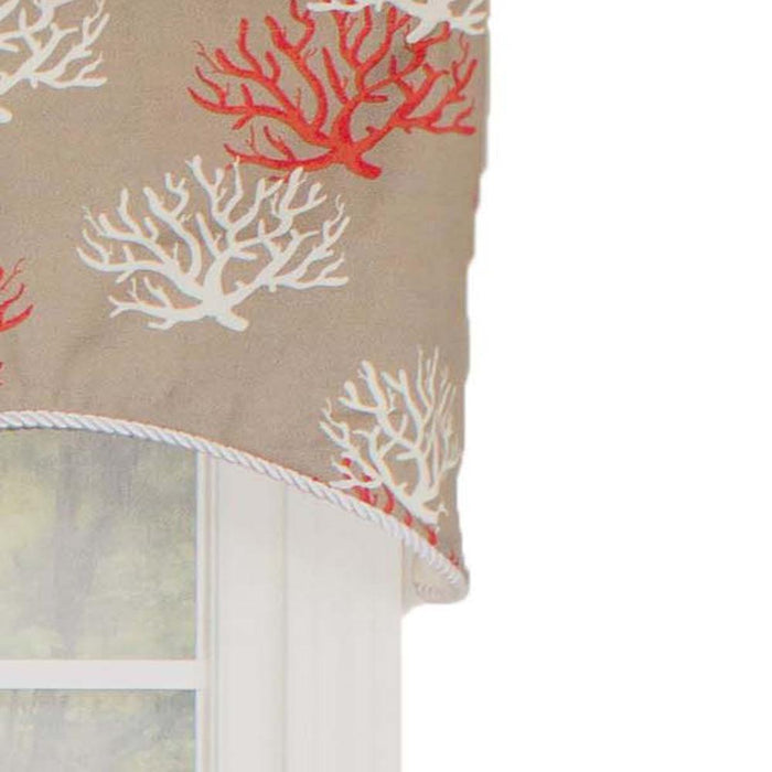 Sea Coral Cornice All Season 3" Rod Pocket Valance 50" x 17" Red by RLF Home