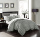 Chic Home Kaiah 3 Piece Comforter Set Contemporary Striped Ruched Ruffled Design Bedding - Decorative Pillow Shams Included Queen Grey - Queen