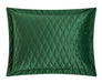 NY&C Home Wafa 3 Piece Velvet Quilt Set Diamond Stitched Pattern Bedding - Pillow Shams Included, Queen, Green - Queen